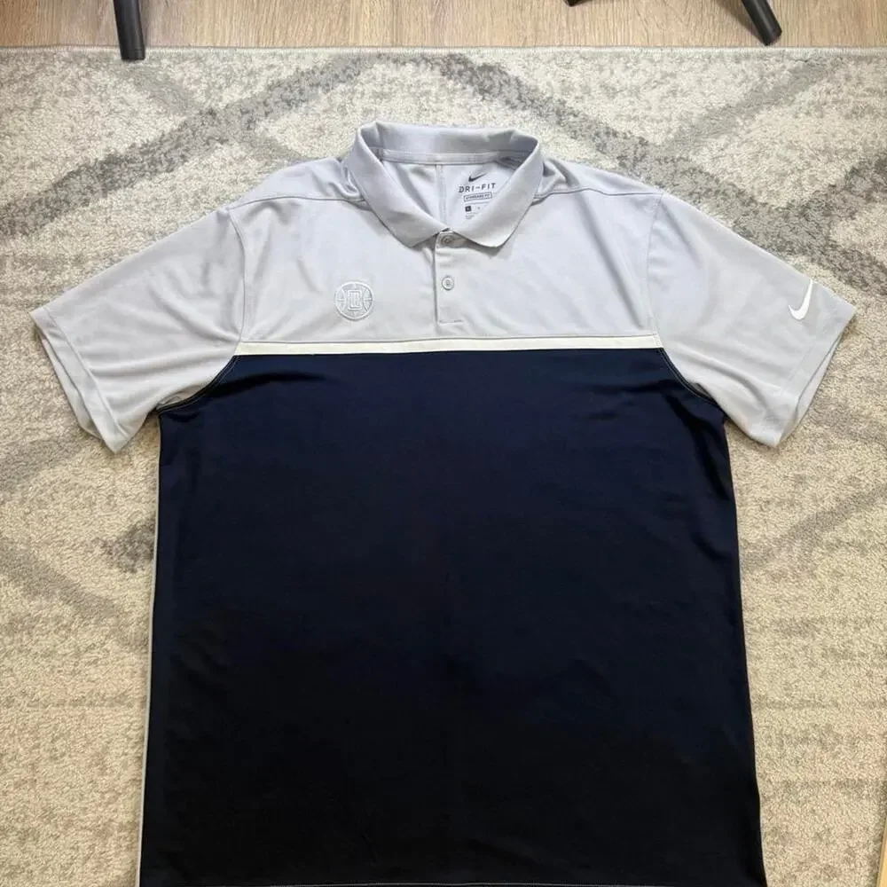 Nike Dri Fit polo LA clippers NBA. Navy grey size Large.